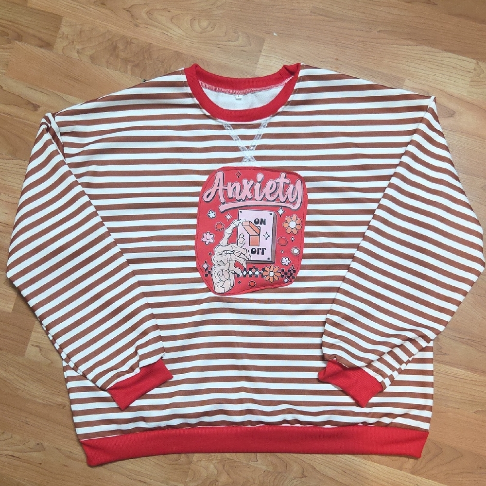 'Anxiety' Upcycled Sweatshirt